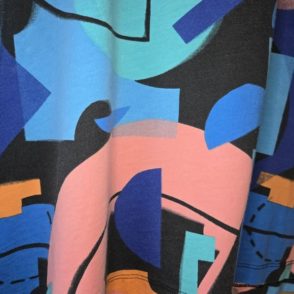 Adidas Girls Geometric Multi-color Boxy Cropped Style Top Logo Size Large 14 - Picture 4 of 7